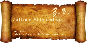 Zoltner Vilhelmina névjegykártya